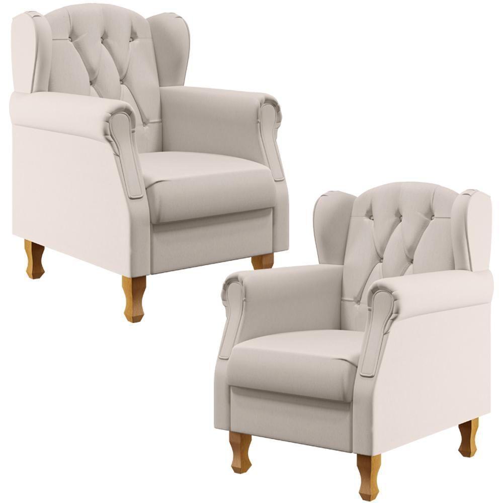 Kit 02 Poltronas Yara P02 Linho Cru - 1