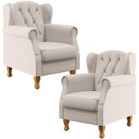 Kit 02 Poltronas Yara P02 Linho Cru - 1