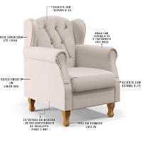 Kit 02 Poltronas Yara P02 Linho Cru - 6