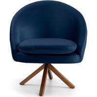 Kit 02 Poltronas Rafa D02 Veludo Azul Oxford C-304 - 6