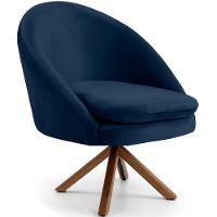 Kit 02 Poltronas Rafa D02 Veludo Azul Oxford C-304 - 7