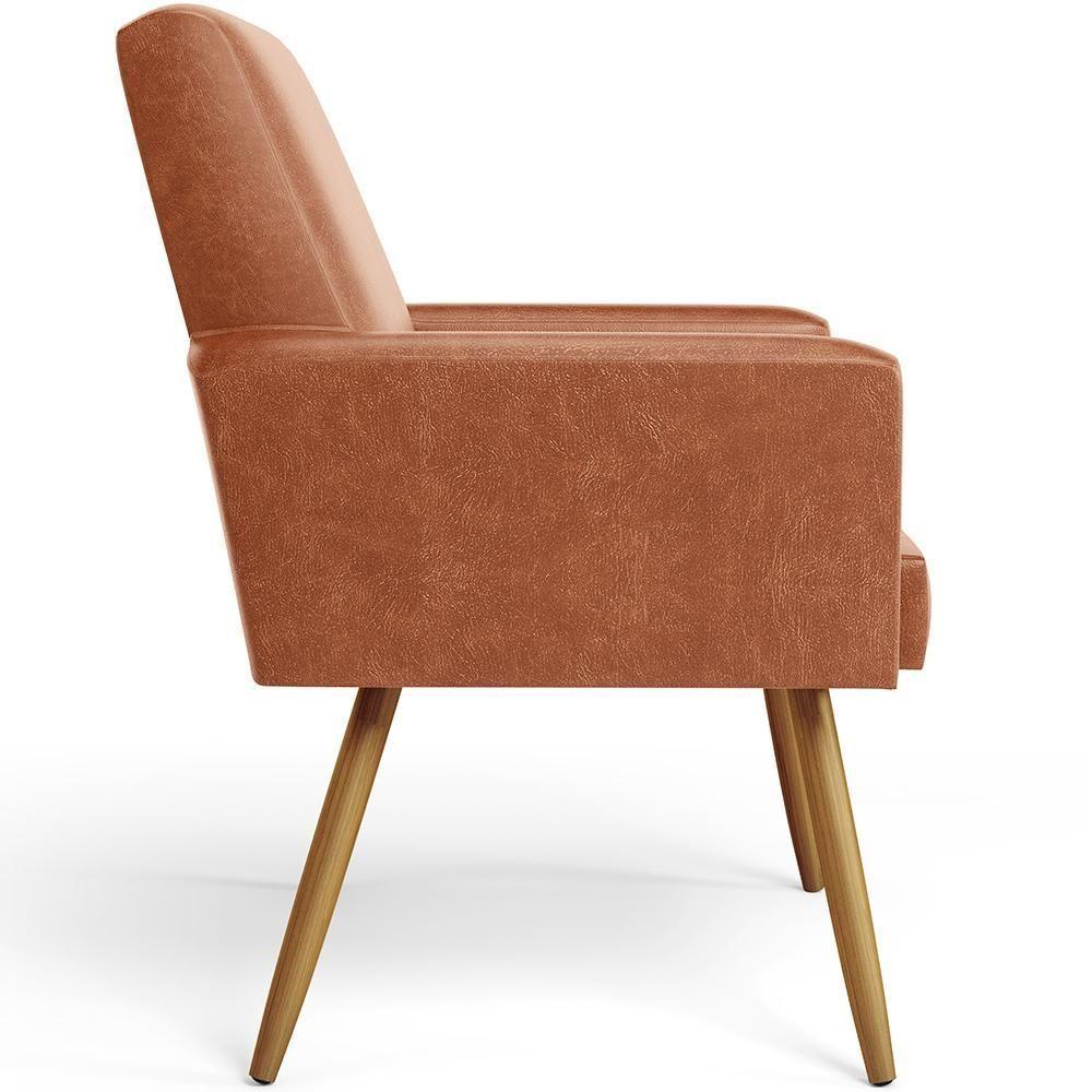 Kit 03 Poltronas Pés Palito Couríssimo Camel - 3