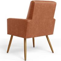 Kit 03 Poltronas Pés Palito Couríssimo Camel - 2