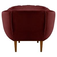 Kit 2 Poltronas Veludo Marsala Base Madeira Castanho - 3