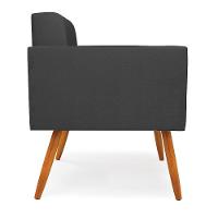 Kit 2 Poltronas Elisa Corino Pés Palito Castanho - D'rossi Cor Preto - 5