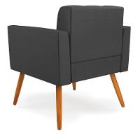 Kit 2 Poltronas Elisa Corino Pés Palito Castanho - D'rossi Cor Preto - 6