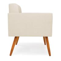 Kit 2 Poltronas Elisa Corino Bege Pés Palito Castanho - D'rossi - 7