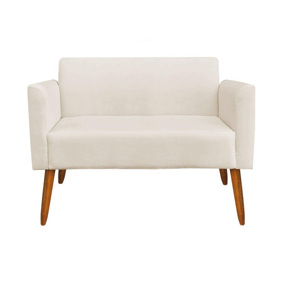 01 Namoradeira E 01 Poltrona Marisa Suede Bege - 6