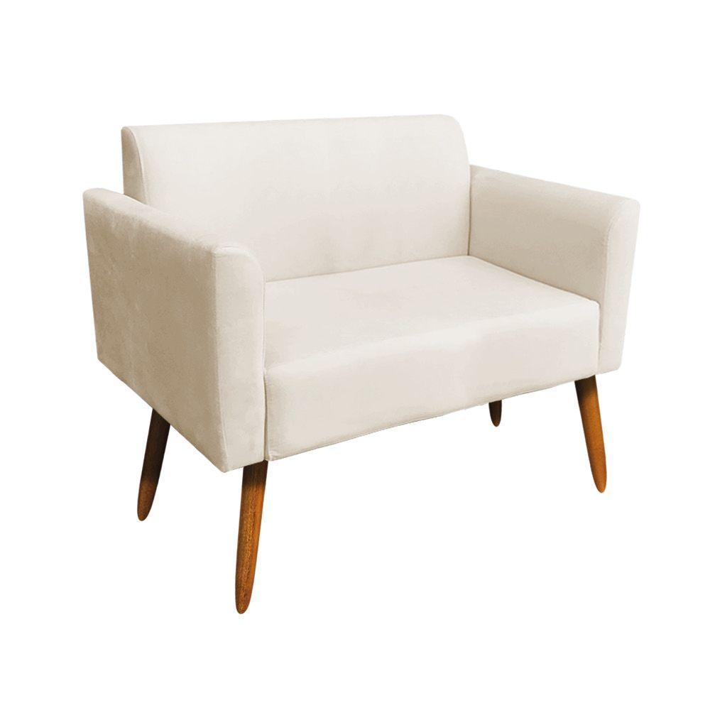 01 Namoradeira E 01 Poltrona Marisa Suede Bege - 7