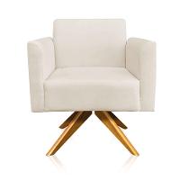 01 Namoradeira E 01 Poltrona Marisa Suede Bege - 5