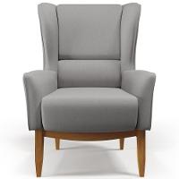 Kit Poltrona D02 Com Puff Viseo Linho Cinza Escuro C-416