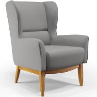 Kit Poltrona D02 Com Puff Viseo Linho Cinza Escuro C-416 - 7