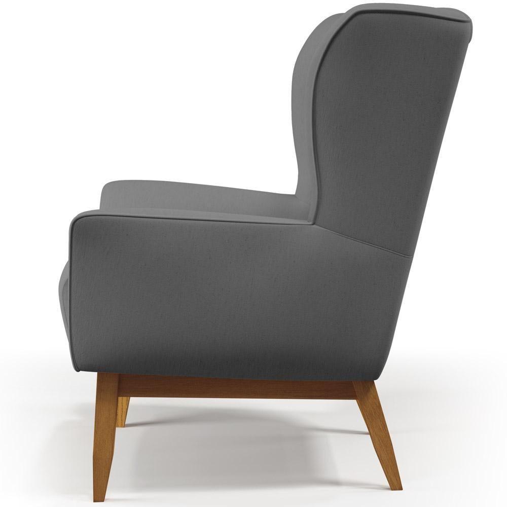 Kit Poltrona Milena D02 Com Puff Viseo Veludo Cinza C-317 - 3