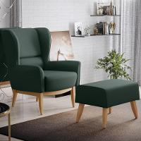 Kit Poltrona Milena D02 Com Puff Viseo Linho Verde C-117 - 8