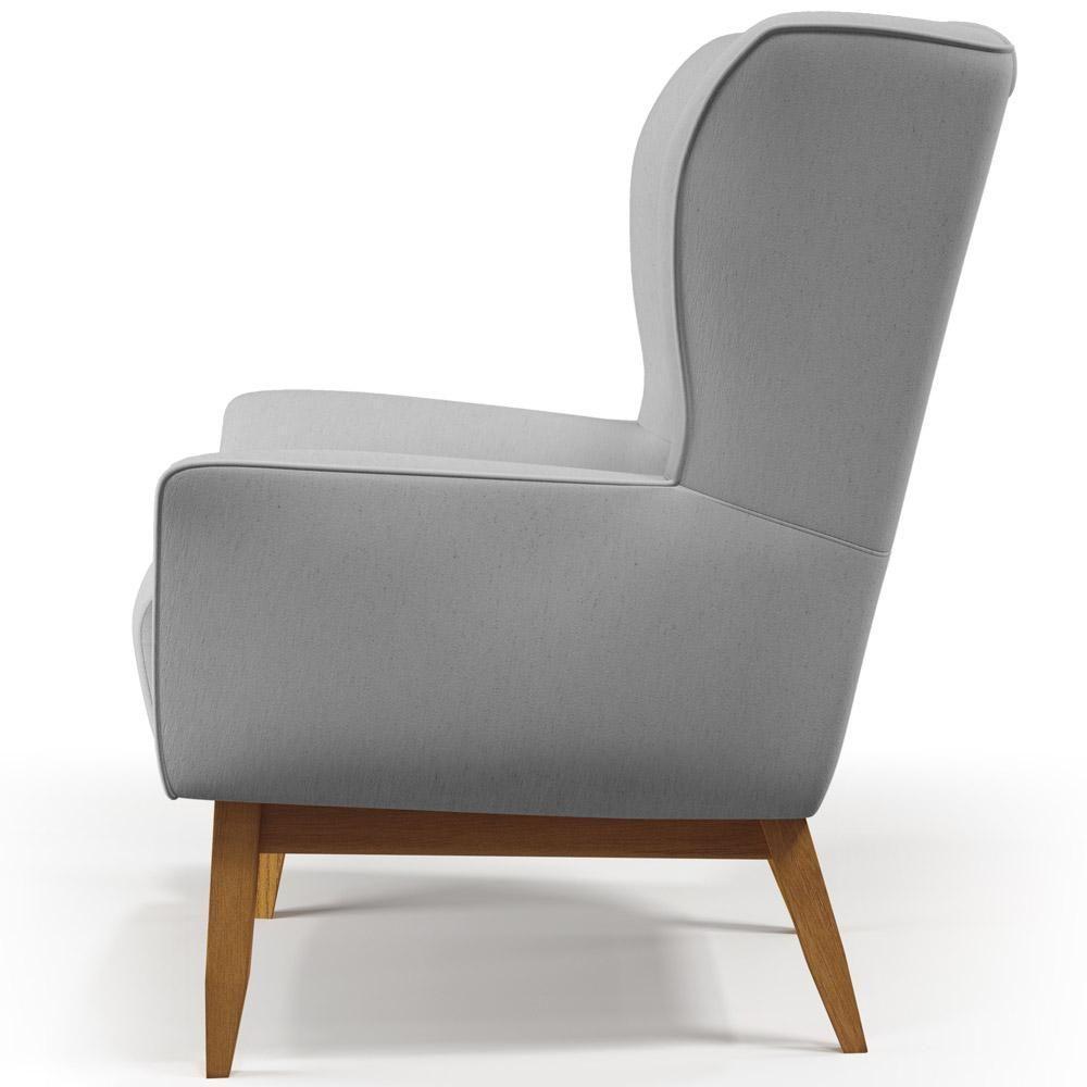 Kit Poltrona Milena D02 Com Puff Viseo Linho Cinza D-315 - 3