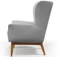 Kit Poltrona Milena D02 Com Puff Viseo Linho Cinza D-315 - 3