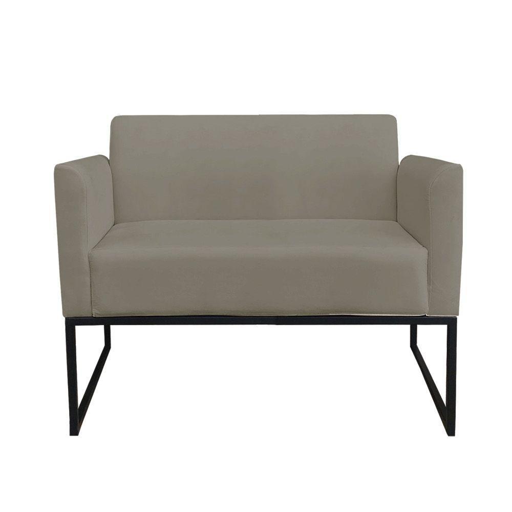 Kit 01 Namoradeira e 01 Poltrona Marisa Suede Base - 5