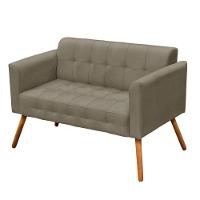 Kit 01 Namoradeira e 01 Poltrona Elisa Suede Marrom Rato - 2