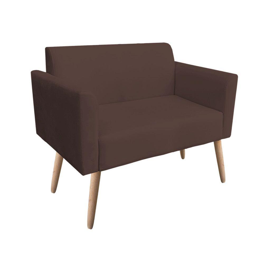 Kit 01 Namoradeira e 02 Poltronas Marisa Suede Pés Palito - 7