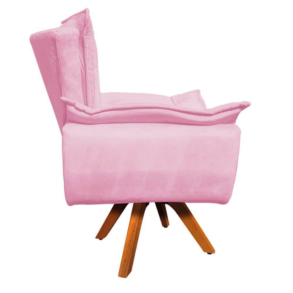 Kit 01 Namoradeira E 02 Poltronas Opala Suede Rosa Bebê - 8