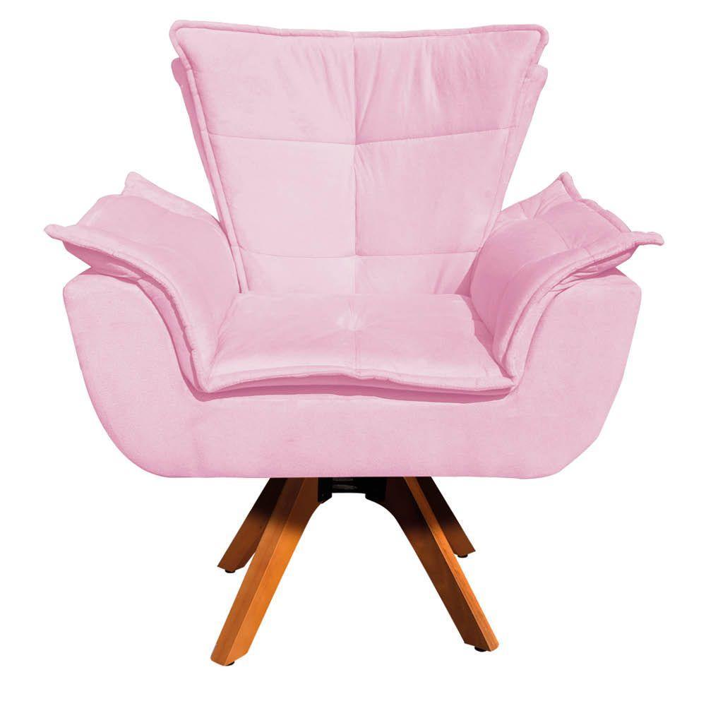 Kit 01 Namoradeira E 02 Poltronas Opala Suede Rosa Bebê - 9