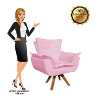 Kit 01 Namoradeira E 02 Poltronas Opala Suede Rosa Bebê - 7