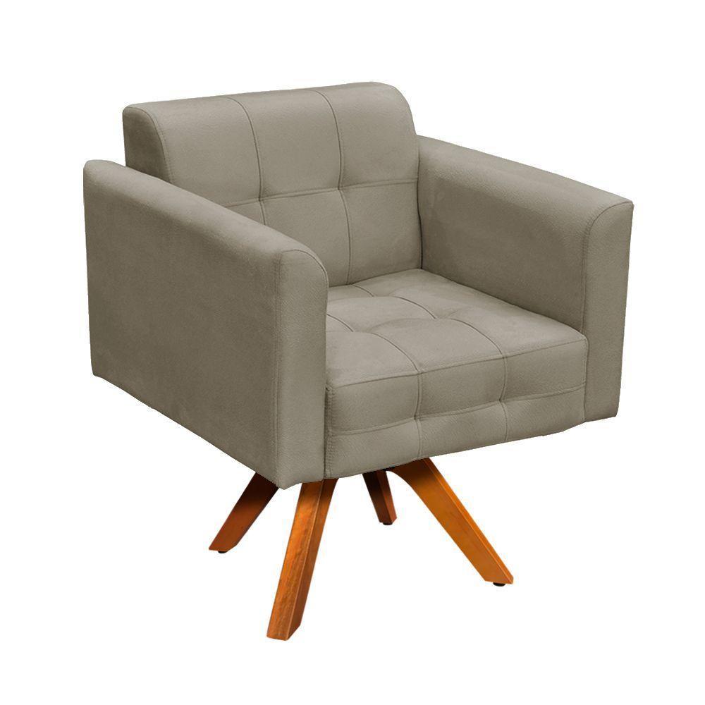 Kit 01 Namoradeira E 02 Poltronas Elisa Suede Marrom Rato - 1