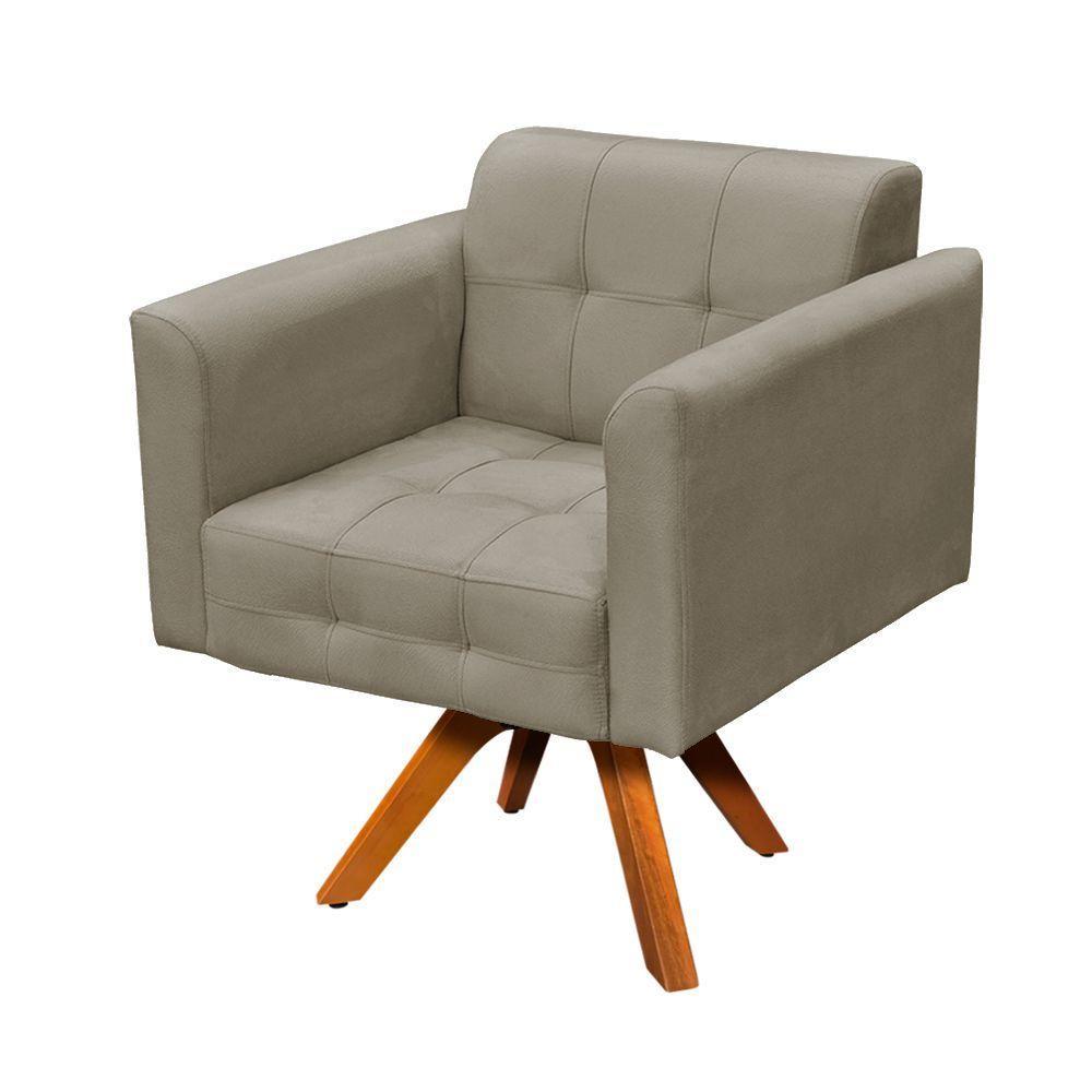 Kit 01 Namoradeira E 02 Poltronas Elisa Suede Marrom Rato - 9