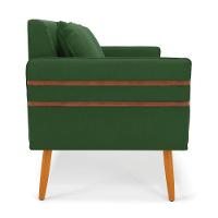 Namoradeira 02 Lugares Mari Suede Verde Pés Palito Castanho - 6