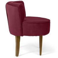 Kit 02 Poltronas Base Madeira Ayla Veludo Marsala - 3