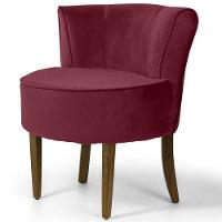 Kit 02 Poltronas Base Madeira Ayla Veludo Marsala - 7