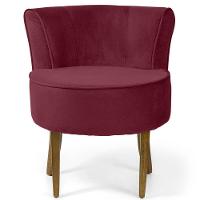 Kit 02 Poltronas Base Madeira Ayla Veludo Marsala - 10