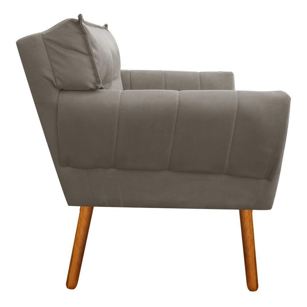 Kit 02 Poltronas Anitta Suede Marrom Rato Pés Palito D´rossi - 3