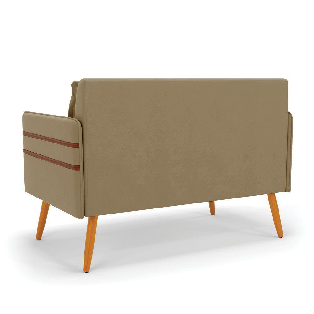 Namoradeira 02 Lugares Mari Suede Castanho Marrom Rato - 5