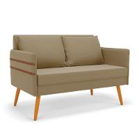 Namoradeira 02 Lugares Mari Suede Castanho Marrom Rato - 1