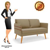 Namoradeira 02 Lugares Mari Suede Castanho Marrom Rato - 3