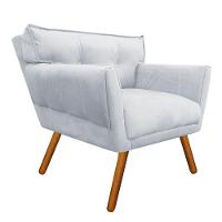 Kit 02 Poltronas Anitta Cinza Strass Pés Palito Castanho - 3