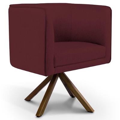 Poltrona Giratória Betina D02 Veludo Marsala C-278 Lyam Decor