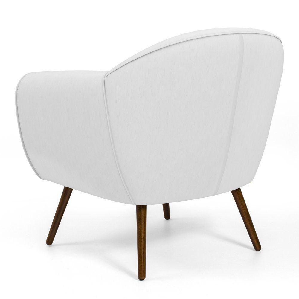 Poltrona Com Pés Palito Nina Corano Branco C-12 - 4