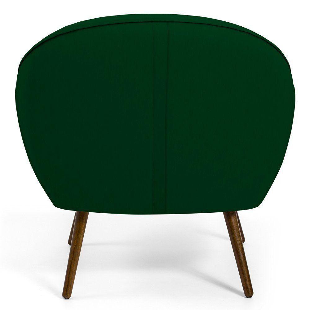 Poltrona Com Pés Palito Nina Veludo Verde Liso C-303 - 2