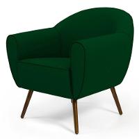 Poltrona Com Pés Palito Nina Veludo Verde Liso C-303 - 1