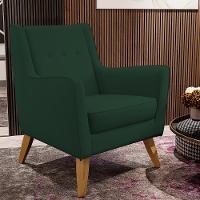 Poltrona Com Pés De Madeira Taroba Veludo Verde Musgo C-303 - 4