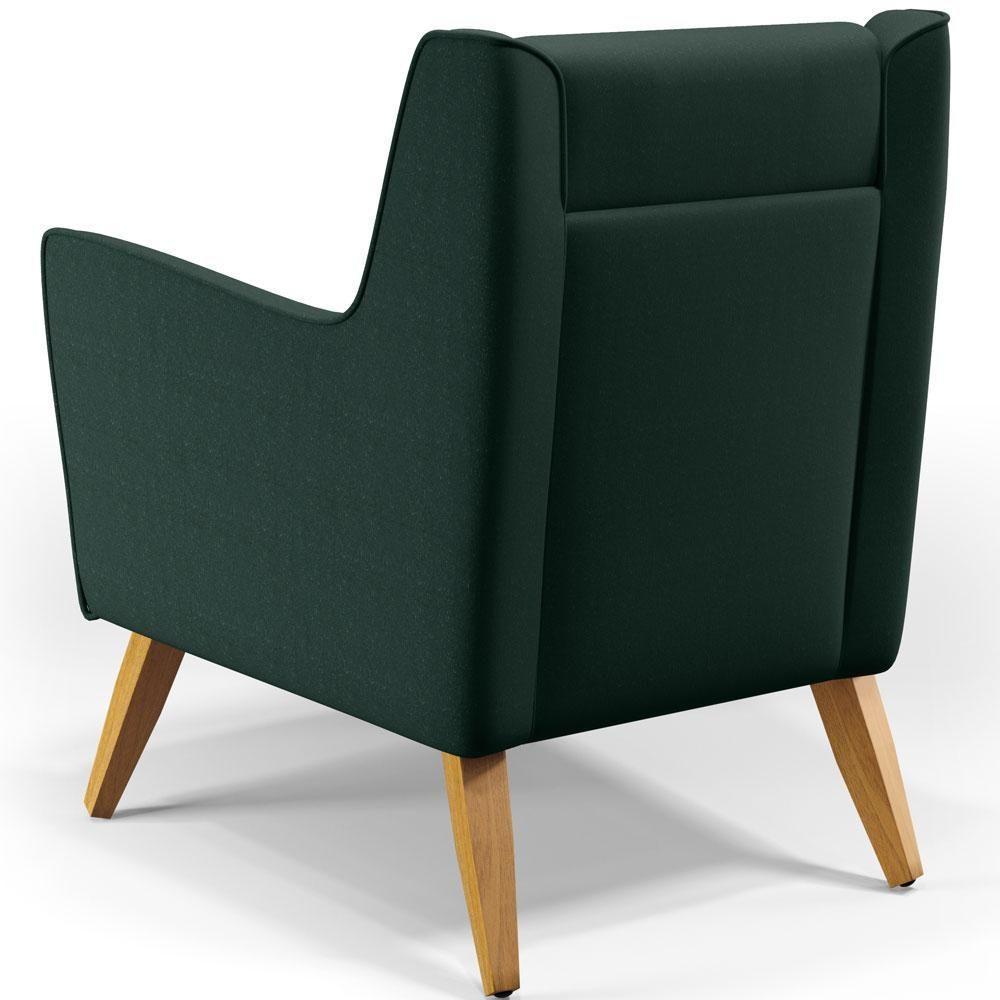 Poltrona Com Pés De Madeira Taroba Linho Verde C-117 - 3