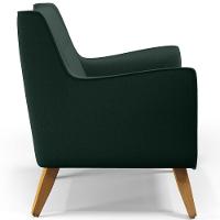 Poltrona Com Pés De Madeira Taroba Linho Verde C-117 - 2