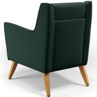 Poltrona Com Pés De Madeira Taroba Linho Verde C-117 - 3