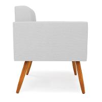 Poltrona Elisa Linho Pés Palito Castanho - D'rossi Cor A05 Cinza - 3