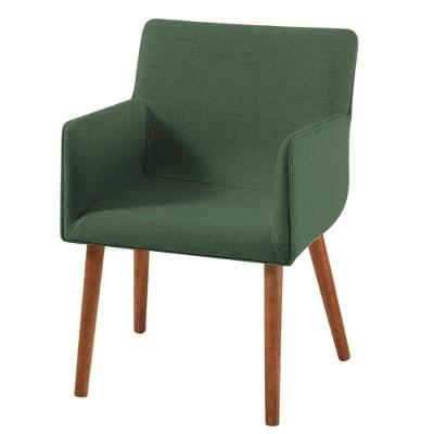 Poltrona Pinotage Daf Móveis Concha Em Mdf 18mm Linho Verde Base Pés Palito Madeira Eucalipto