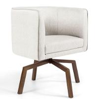 Kit 02 Poltronas Decorativas Sala de Estar Giratória Ka Nix Linho Creme Gran Belo - 3