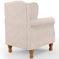 Poltrona Yara P02 Com Puff Paris Luis Xv Suede Bege - 2