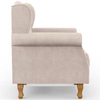 Poltrona Yara P02 Com Puff Paris Luis Xv Suede Bege - 3